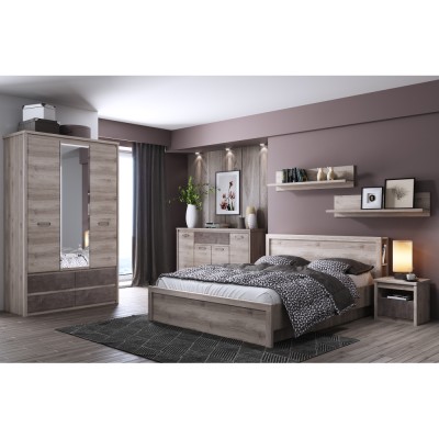 Dulap cu oglindă 3D4S, castan Nairobi / onix, JESI NEW