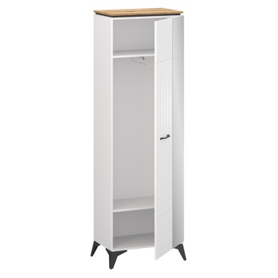 Dulap cu oglindă, alb/stejar evoke, VELIS 1D/40