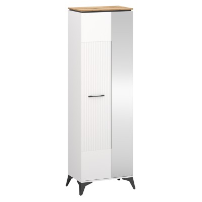 Dulap cu oglindă, alb/stejar evoke, VELIS 1D/40