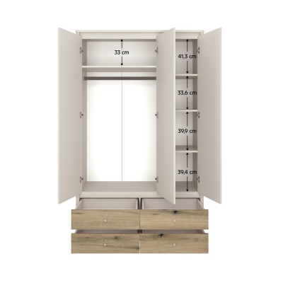 Dulap cu oglindă, caşmir/stejar evoke, KAROS 3D4S