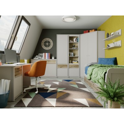 Dulap cu oglindă, caşmir/stejar evoke, KAROS 3D4S