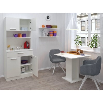 Dulap de bucătărie cu patru uşi, alb, DOMIS NEW