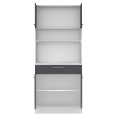 Dulap de bucătărie cu patru uşi, alb/grafit, DOMIS NEW