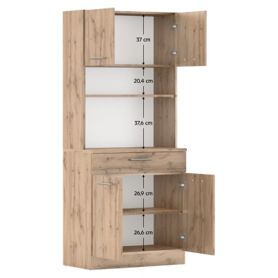 Dulap de bucătărie cu patru uşi, stejar wotan, DOMIS NEW