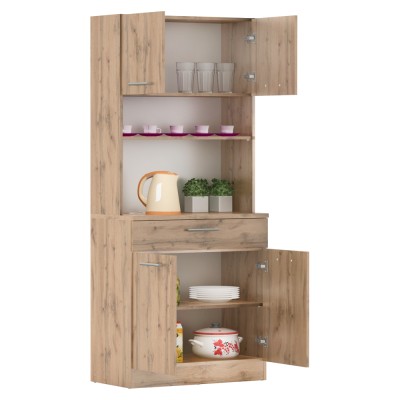 Dulap de bucătărie cu patru uşi, stejar wotan, DOMIS NEW