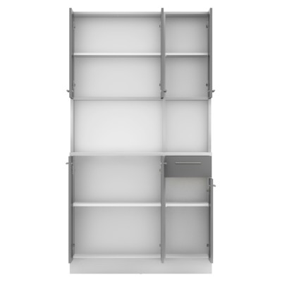 Dulap de bucătărie cu şase uşi, alb/grafit, PELION NEW