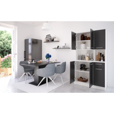 Dulap de bucătărie cu şase uşi, alb/negru, PELION NEW