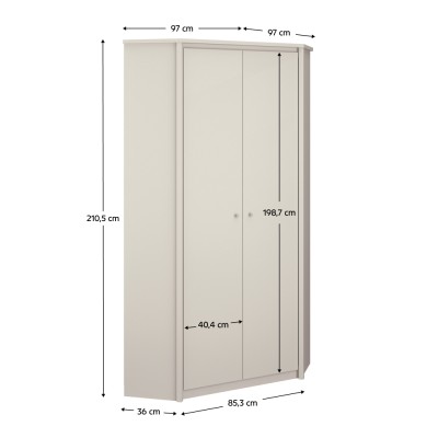 Dulap de colţ, caşmir, KAROS 2D