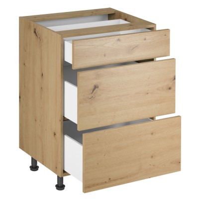 Dulap de jos, stejar artizanal, PUSH UP, LANGEN D60S3