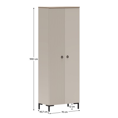 Dulap, gri-maroniu Taupe/stejar silverjack, DOMCA 2D