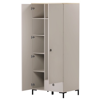 Dulap, gri-maroniu Taupe/stejar silverjack, DOMCA 2D1S