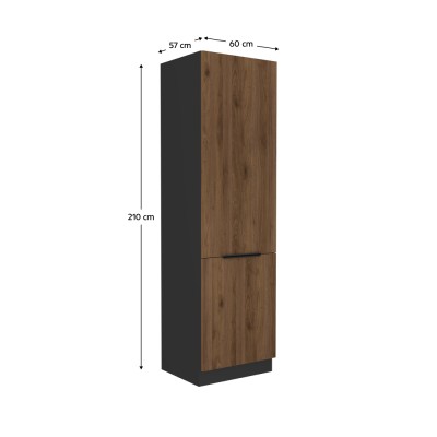 Dulap înalt, nuc okapi/negru, MENZO 60 DK-210 2F