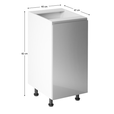 Dulap inferior, alb/ gri extra lucios, bucătăria AURORA