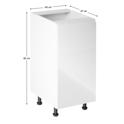 Dulap inferior, alb lucios, bucătăria AURORA