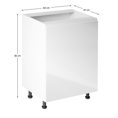 Dulap inferior, alb lucios, bucătăria AURORA 