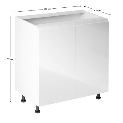 Dulap inferior, alb lucios, bucătăria AURORA