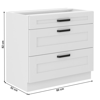 Dulap inferior, alb, LULA 80 D 3S BB