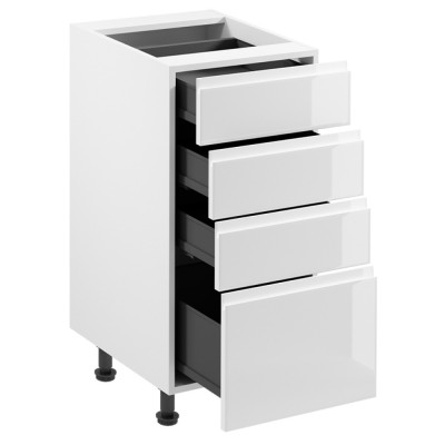 Dulap inferior, alb/alb extra lucios HG, AURORA D40S5