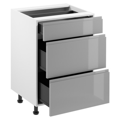 Dulap inferior, alb/gri extra lucios HG, AURORA D60S3