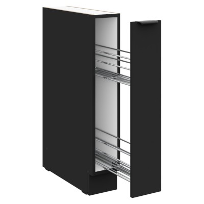 Dulap inferior cu coş extensibil, negru, SIBER 15 D CARGO BB