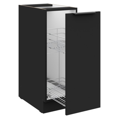 Dulap inferior cu coş extensibil, negru, SIBER 30 D CARGO BB