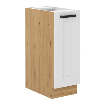 Dulap inferior cu coş glisant, alb/stejar artisan, LULA D30 CARGO