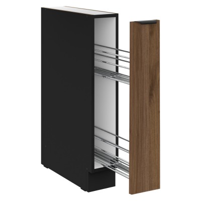 Dulap inferior cu coş incorporat, nuc okapi/negru, MENZO 15 D CARGO BB