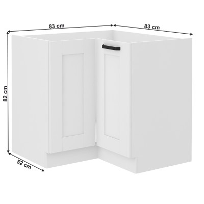 Dulap inferior de colţ, alb, LULA 89x89 ND 1F BB