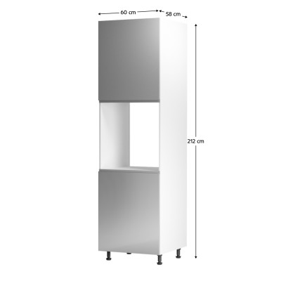 Dulap pentru alimente, alb/gri extra lucios, stânga, AURORA D60P