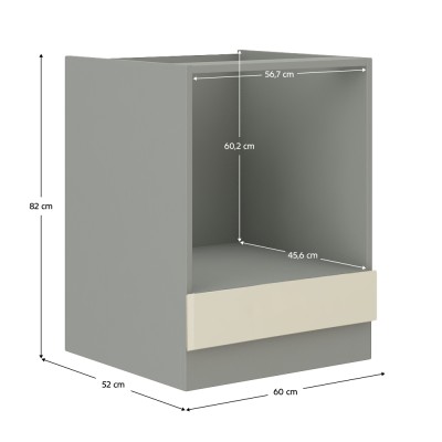 Dulap pentru cuptor încorporabil, crem extra lucios, set PRADO 1