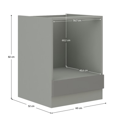 Dulap pentru cuptor încorporabil, gri extra lucios, set PRADO  4