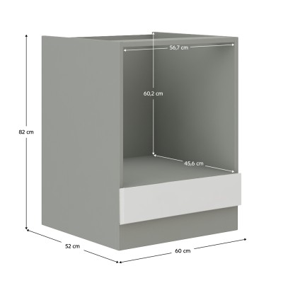 Dulap pentru cuptor încorporat, alb extra lucios, set PRADO 2