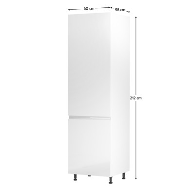 Dulap pentru frigider, alb lucios, bucătăria AURORA