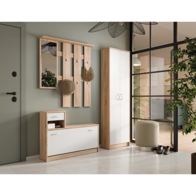 Dulap, stejar sonoma/alb, VIRA-MECKI NEW