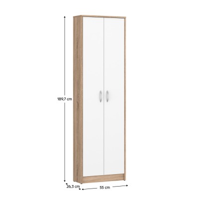 Dulap, stejar sonoma/alb, VIRA-MECKI NEW