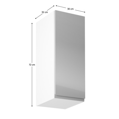 Dulap superior, alb/ gri extra lucios, bucătăria AURORA