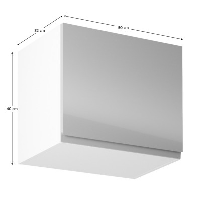 Dulap superior, alb/ gri extra lucios, bucătăria AURORA