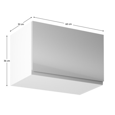 Dulap superior, alb/ gri extra lucios, bucătăria AURORA