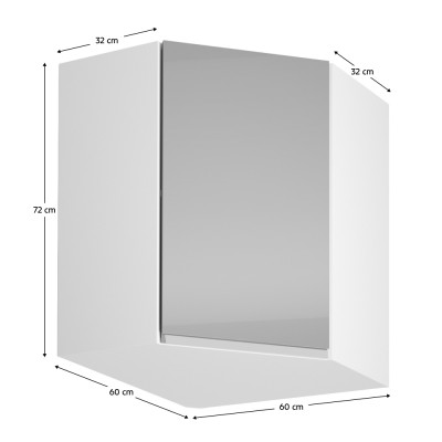 Dulap superior, alb/ gri extra lucios, bucătăria AURORA