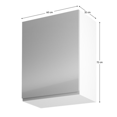 Dulap superior, alb/ gri extra lucios, bucătăria AURORA