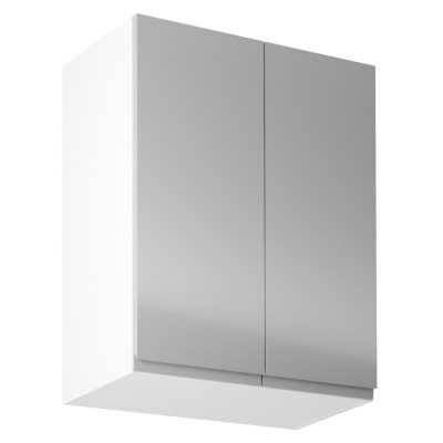 Dulap superior, alb/ gri extra lucios, bucătăria AURORA