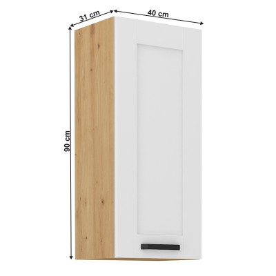 Dulap superior, alb/stejar artisan, LULA 40 G-90 1F