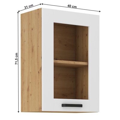 Dulap superior, alb/stejar artisan, LULA 40 GS-72 1F