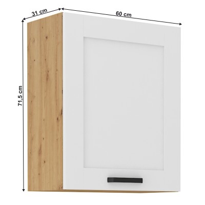 Dulap superior, alb/stejar artisan, LULA 60 G-72 1F