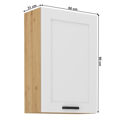 Dulap superior, alb/stejar artisan, LULA 60 G-90 1F