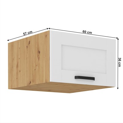 Dulap superior, alb/stejar artisan, LULA 60 NAGU-36 1F