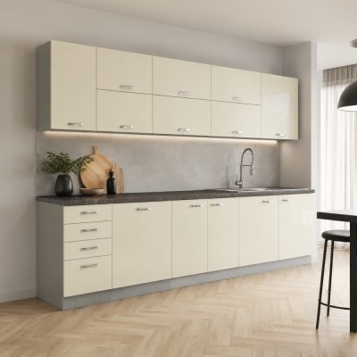 Dulap superior, crem extra lucios, set PRADO 1