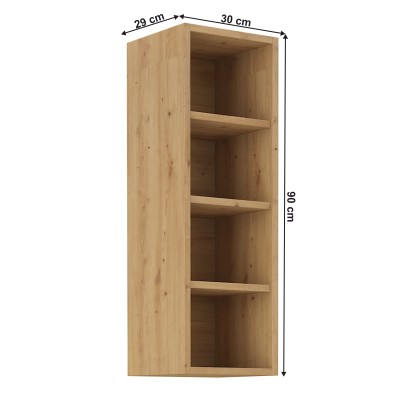 Dulap superior cu rafturi, stejar artisan, LULA 30 G-90 OTW