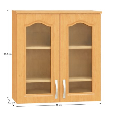 Dulap superior cu sticlă, arin, set LORA 2