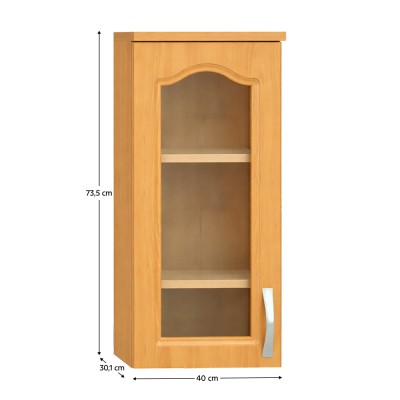 Dulap superior cu sticlă, arin, stânga, set LORA 10